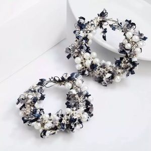 🔹New🔹Chiffon Blossom Hoop Earrings